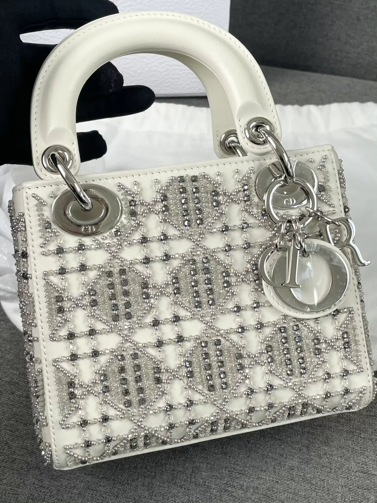 Dior 25 New White Lady Dior Bag